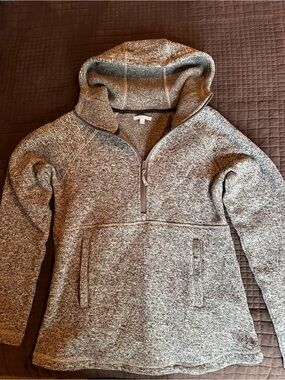 Karissa Me Women's Brown Heather Zip-Up Hooded Sweater